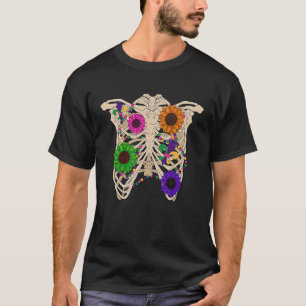 T-shirt Mardi Gras Skeleton Ribs Carnival Jets Perles Coup