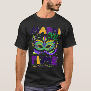 T-shirt Mardi Gras Time Feathered Krewes Mask Mardi Gras