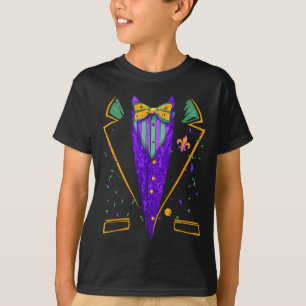 T-shirt Mardi Gras Tuxedo Costume drôle Carnaval Design
