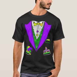 T-shirt Mardi Gras Tuxedo Vest Party Suit Carnival Parade