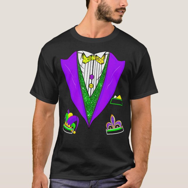 T-shirt Mardi Gras Tuxedo Vest Party Suit Carnival Parade (Devant)
