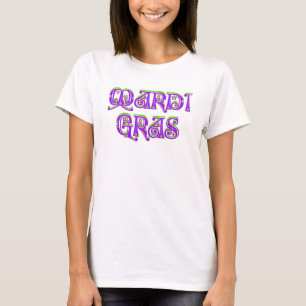 T-shirt Mardi Gras Typographie Carnaval violet jaune vert