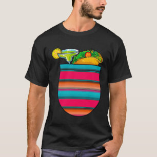 T-shirt Margarita et Tacos Serape Pocket Party Mamacita