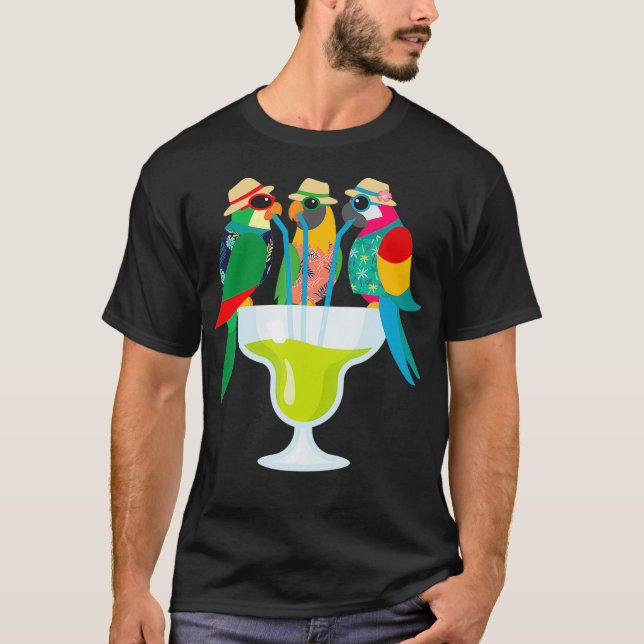 T-shirt Margarita Parrots Drôle Boire Maman Halloween (Devant)