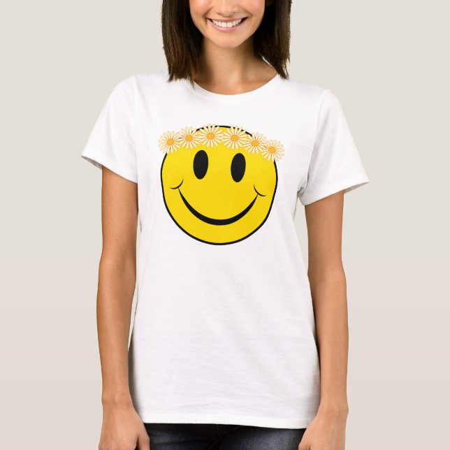 T-shirt Marguerite hippie heureuse (Devant)
