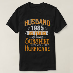 T-shirt Mari 1985 Cadeau, 35 Ans Mariage