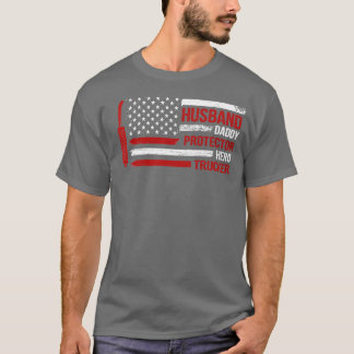 T-shirt Mari Daddy Protecteur Hero Trucker 4 juillet