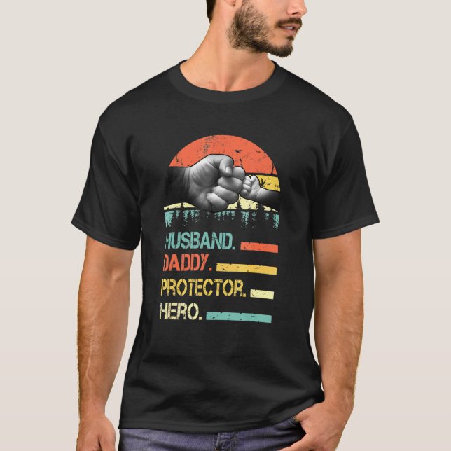 T-shirt Mari Daddy Protector Hero Fête des pères Cadeau (Devant)