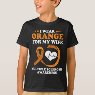 T-shirt Mari De Sensibilisation Je Porte Orange Pour Ma Fe