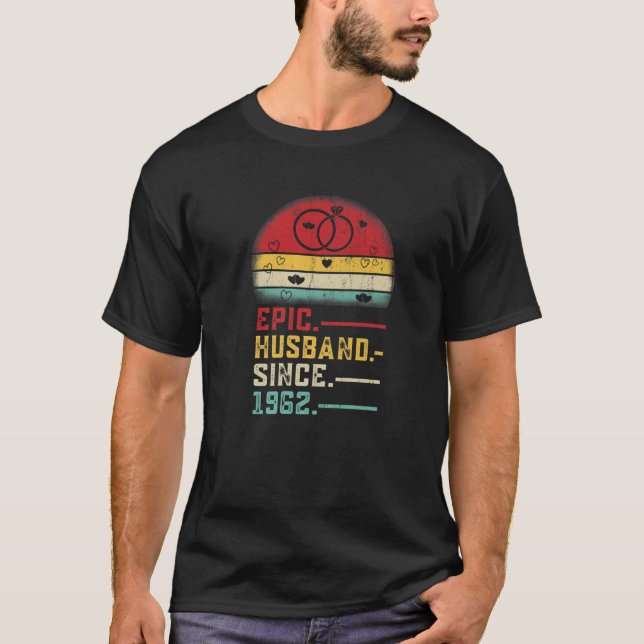 T-shirt Mari Épique Depuis 1962 Graphique Mariage 60E Anni (Devant)