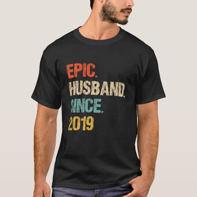 T-shirt Mari Épique Depuis 2019 - 2E Anniversaire Mariage (Devant)