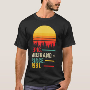 T-shirt Mari Épique Homme Depuis 1981, Joyeux Anniversaire