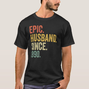 T-shirt Mari épopé depuis 1990 33 ans 33e Mariage Anni