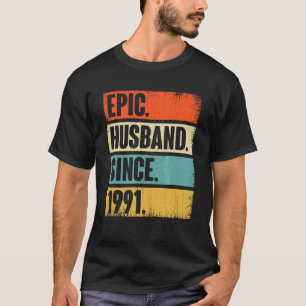 T-shirt Mari épopé rétro depuis 1991 31e Mariage Anivers