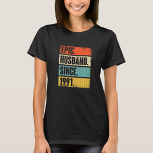 T-shirt Mari épopé rétro depuis 1991 31e Mariage Anivers