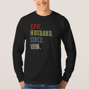 T-shirt Mari épopé rétro depuis 1996 26e Mariage Aniver