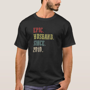 T-shirt Mari épopé rétro depuis 2010 12ème Mariage Aniver