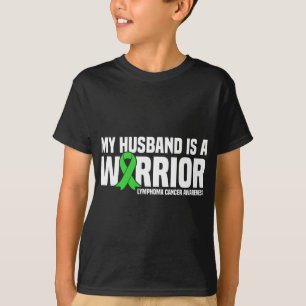T-shirt Mari est un Warrier Green Ribbon Lymphoma Cancer
