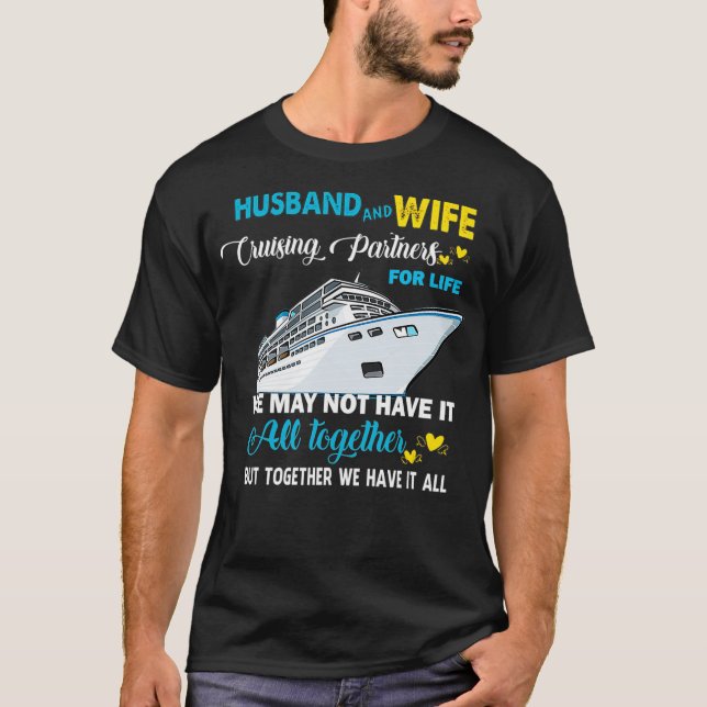 T-shirt Mari et épouses partenaires de croisière à vie (Devant)