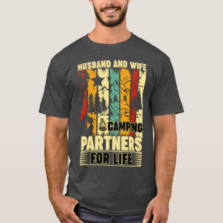 T-shirt Mari et femme partenaires de camping pour la vie d