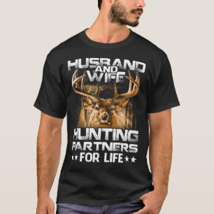 T-shirt mari et femme partenaires de chasse pour l