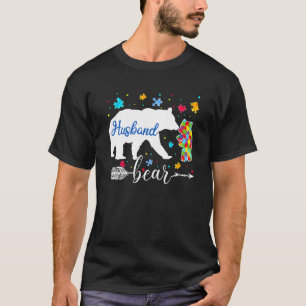 T-shirt Mari fier de son mari autiste Ours Puzzle Sensibil
