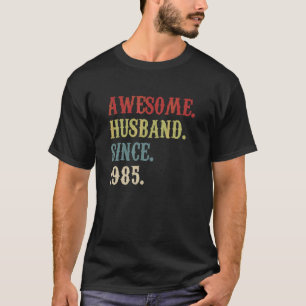 T-shirt Mari génial depuis 1985 Rétro 37 Mariage Aniver