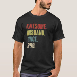T-shirt Mari génial depuis 1990 32 Mariage anniversaire