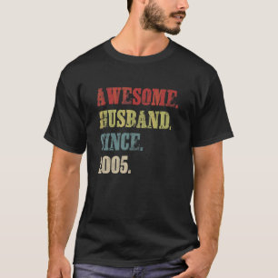 T-shirt Mari génial depuis 2005 17 Mariage anniversaire