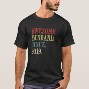 T-shirt Mari génial depuis 2019 3 Mariage anniversaire