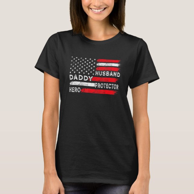 T-shirt Mari homme papa protecteur héros Fête des pères Ca (Devant)