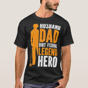 T-shirt Mari Homme Papa Terre Légende De Pêche Héros Méta