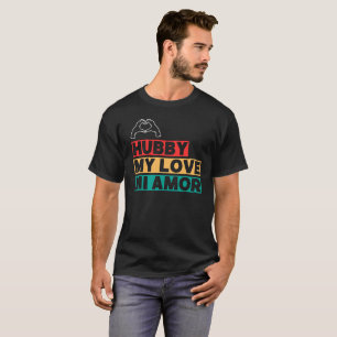 T-shirt Mari moderne Lune de miel Écriture blanche Noir Ho