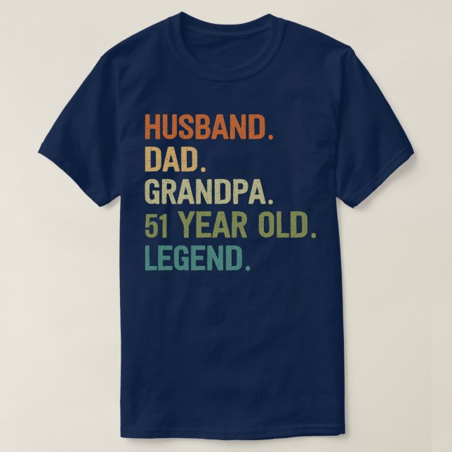 T-shirt Mari papa grand-père 51 ans 51e anniversaire père (Design devant)