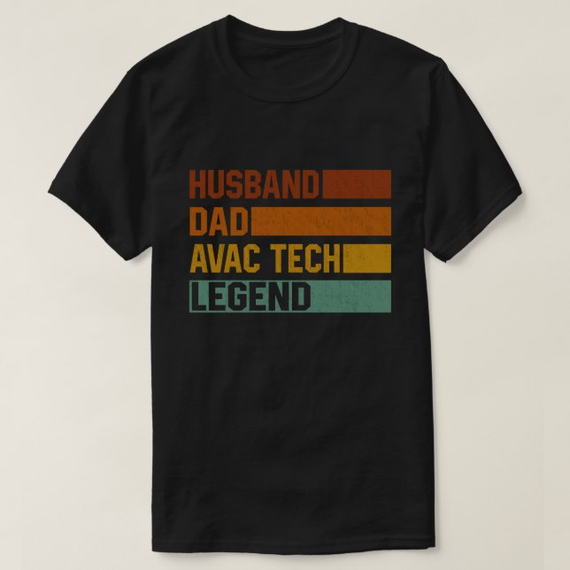 T-shirt  Mari Papa HVAC Tech Legend Funny HVAC Technicia (Design devant)