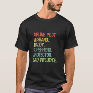 T-shirt Mari pilote de ligne Daddy Superhero Débardeur DAD