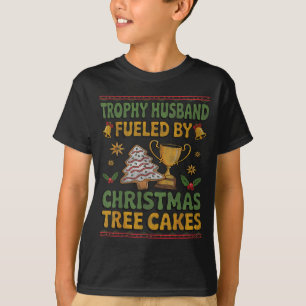 T-shirt Mari Trophée Alimenté Par Des Gâteaux De Noël Laid