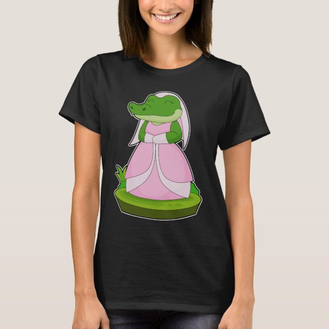 T-shirt Mariage au Voile de la Mariée Crocodile (Devant)