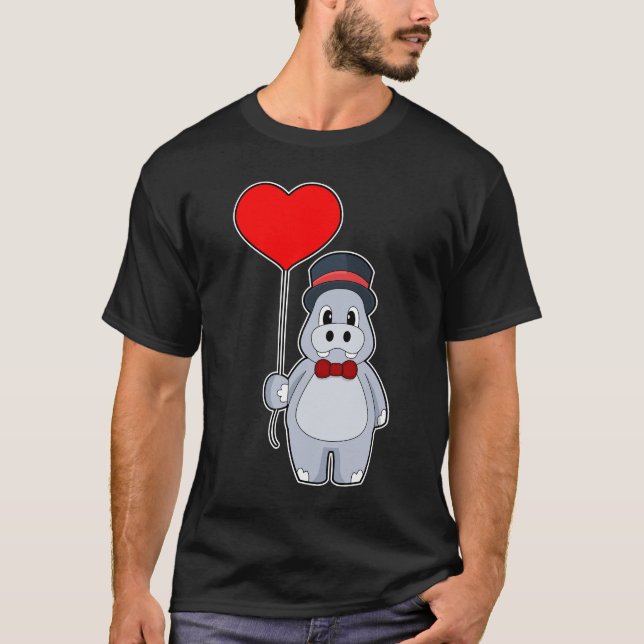 T-shirt Mariage Ballon Groom Hippopotame (Devant)