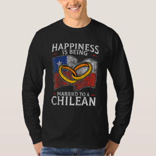 T-shirt Mariage chilien Chili Marié Drapeau Culture mariée