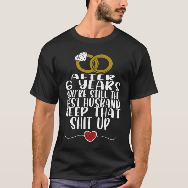 T-shirt Mariage Couple Pour Hommes 6 Anniversaire 1 (Devant)