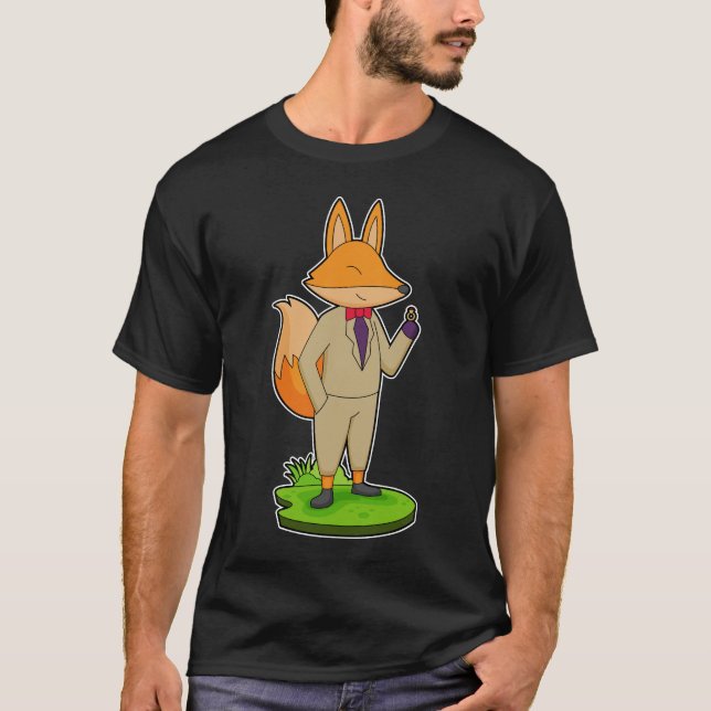 T-shirt Mariage d'anneau Fox Groom (Devant)