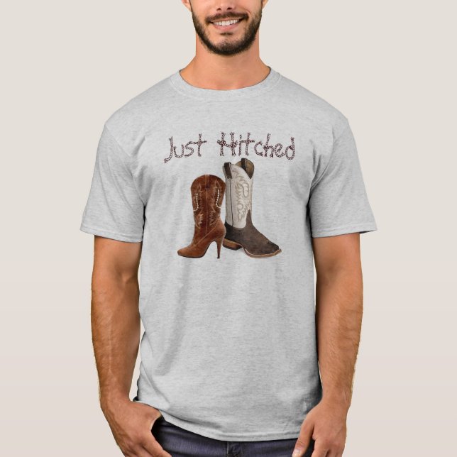 T-shirt mariage de bottes de cowboy de l'ouest (Devant)
