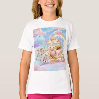 T-shirt Mariage de chiot mignon Carrosse de conte de fées