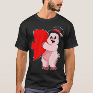 T-shirt Mariage de Coeur de Groom de Porc