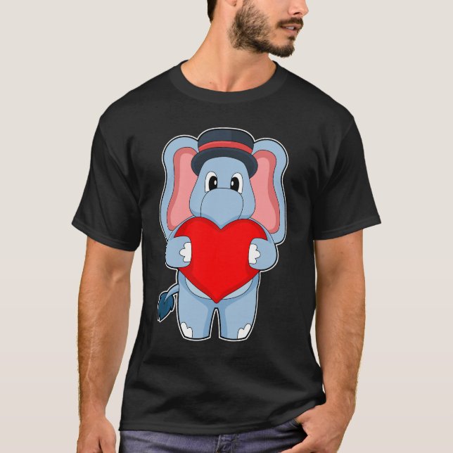 T-shirt Mariage de cœur de groom d'éléphant (Devant)