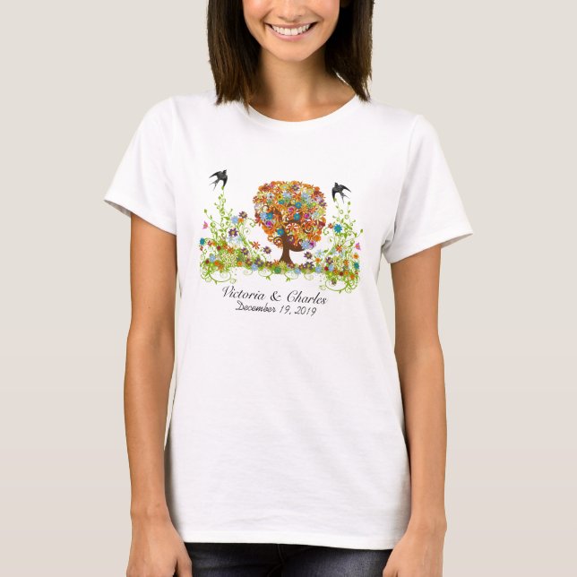 T-shirt Mariage de la branche côté forêt enchantée (Devant)