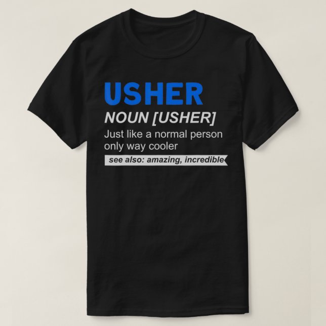 T-shirt Mariage de la cérémonie Usher Noun Usher (Design devant)