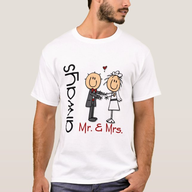T-shirt Mariage de la figure M. Stick & Mme Toujours (Devant)
