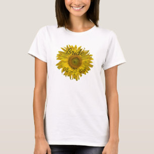 T-shirt Mariage de mariée de tournesol jaune